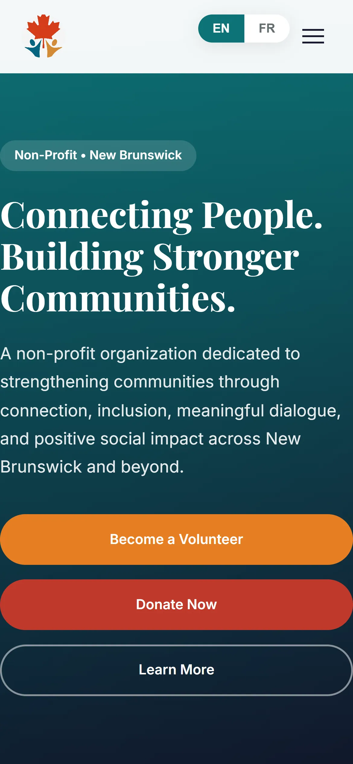 The Community Pulse Foundation homepage on a phone